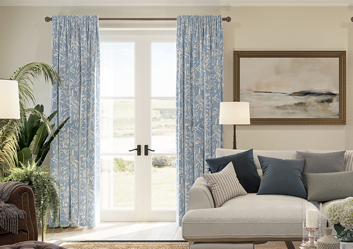 Aviary Velvet, Denim - Made to Measure Curtain - Image 3